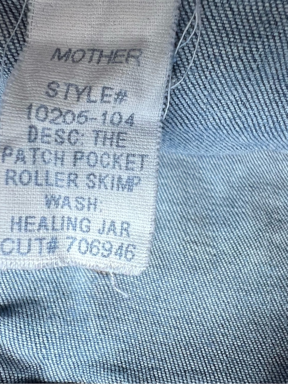 MOTHER The Patch Pocket Roller Skimp Jeans 26 Healing Jar Wide Leg High Rise - Picture 5 of 7
